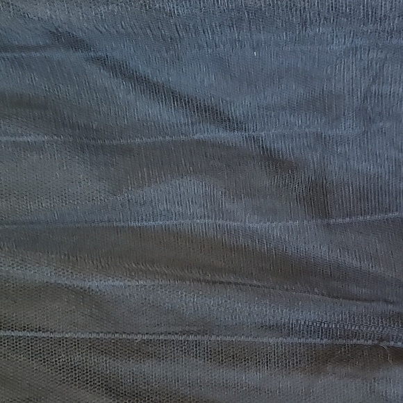 Sexy Black Low Back Rhinestone Accent and Pinstripes Tulle Skirt Dress Size 1XL - Picture 3 of 9